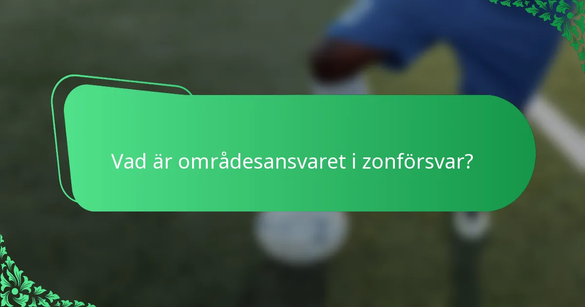 Vad är områdesansvaret i zonförsvar?