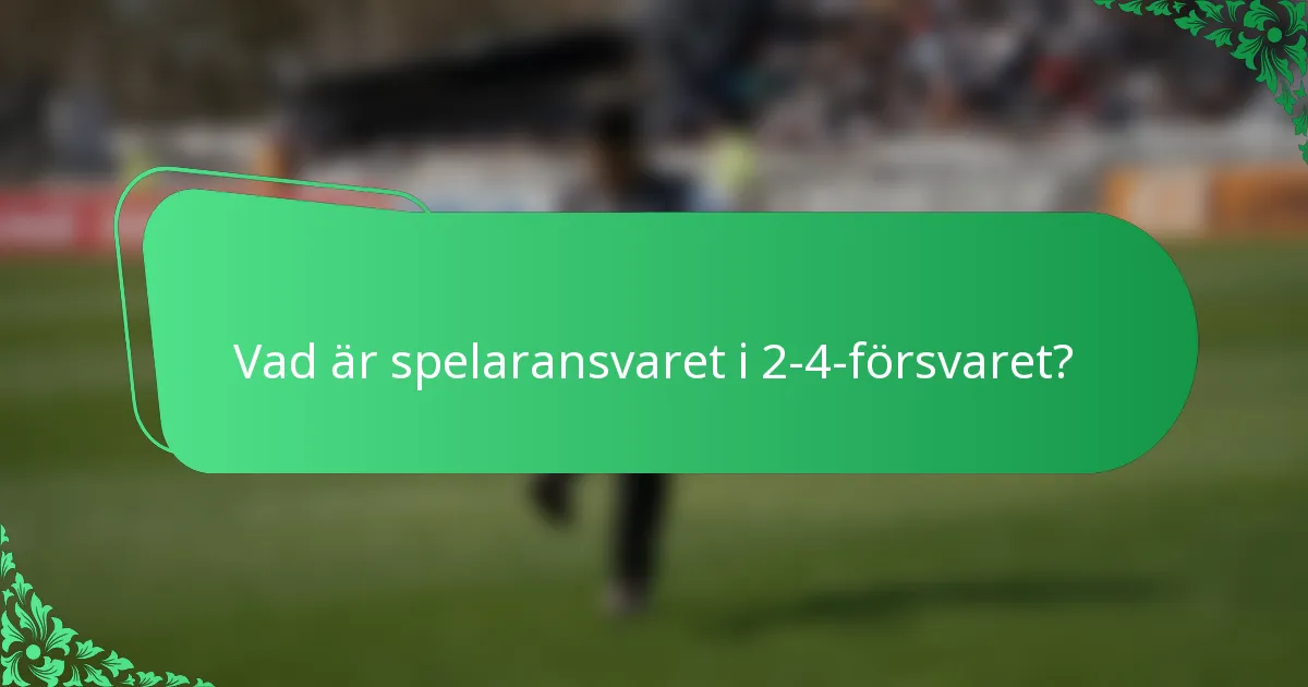 Vad är spelaransvaret i 2-4-försvaret?